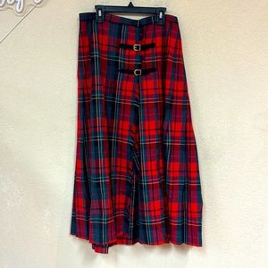 Pendleton Virgin Wool Red Macinnes Tartan Scottish Plaid Midi Skirt Women’s 12